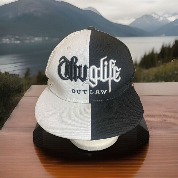 Casual Fashion Men's Thug Life Hat 2 Pac Snapback Black & White - Picture 1 of 9